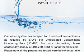 Drinking water image with public notice text