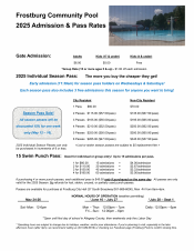 2025 Pool admission rates