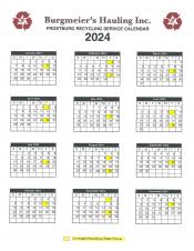 2024 Frostburg Recycling Calendar