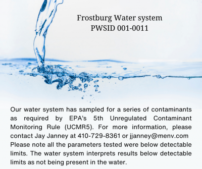 Drinking water image with public notice text