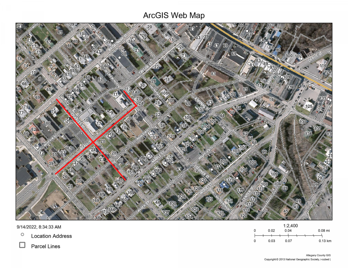 A map depicting the areas affected by the temporary water disruption