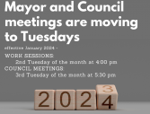 Meetings moved to Tuesday